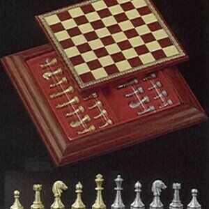 Vintage Italfana Italian Magnetic Chess Set,  Luxury Metal Travel Chess Set